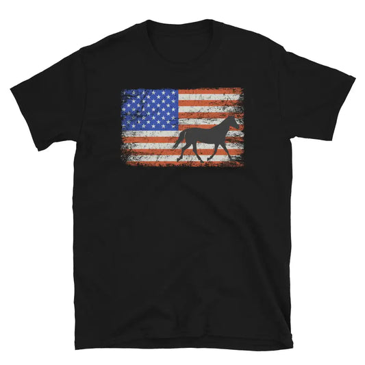 American Flag Horse Lover T-Shirt