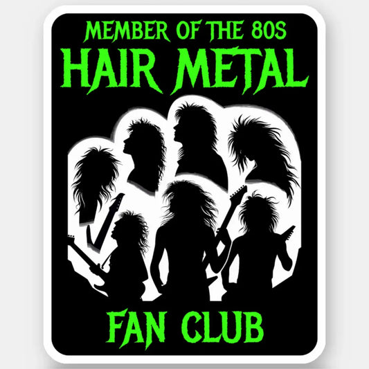 80er-Jahre-Haar-Metal-Fanclub-Aufkleber