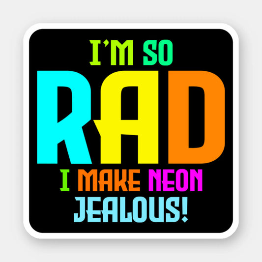 Rad '80s Neon-Inspired Design - Retro Style Sticker
