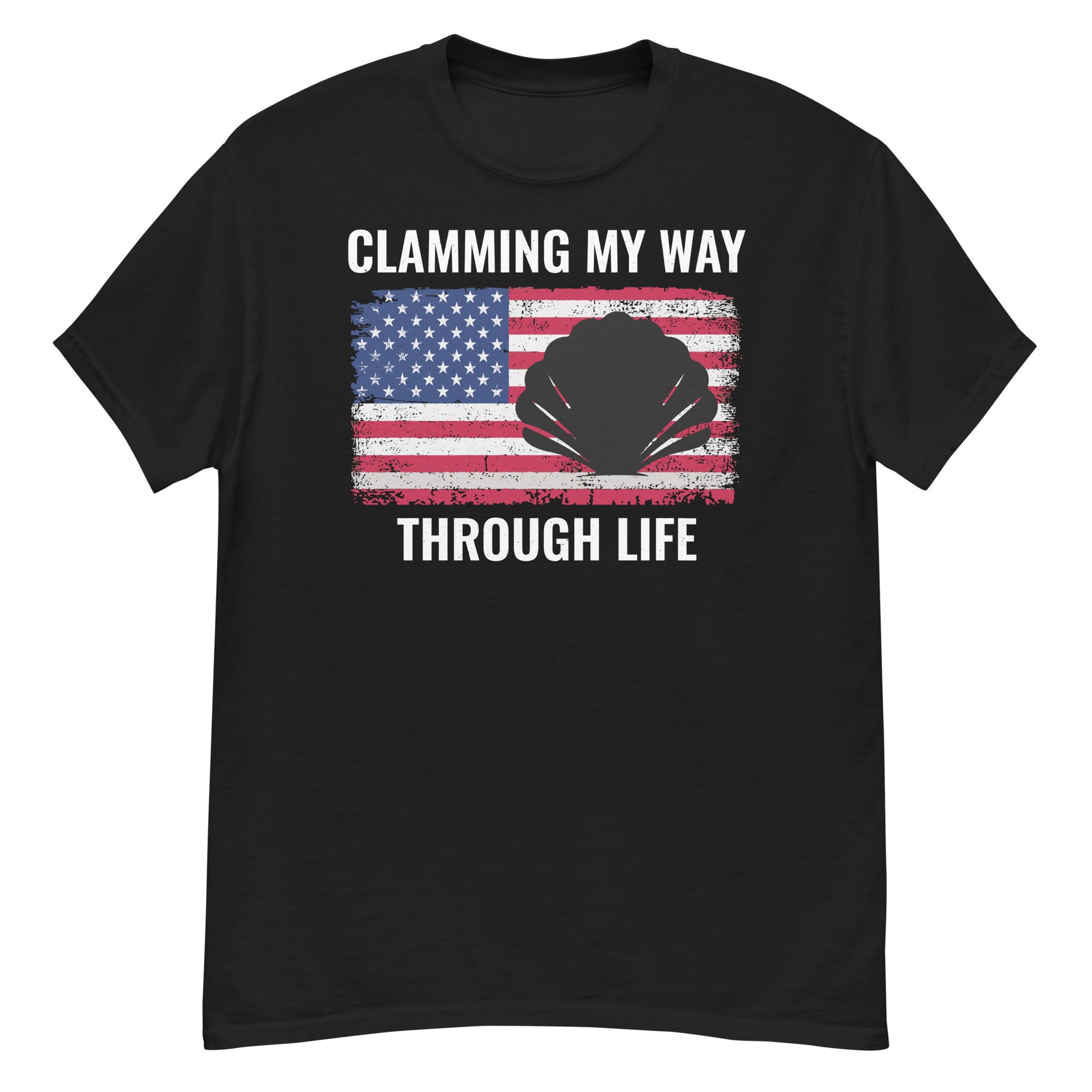 American Flag Clam Shell T-Shirt