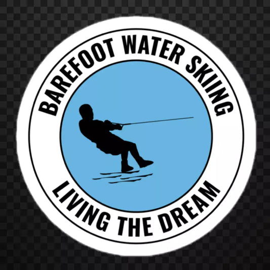 Foot Skiing Waterskiing Bare Feet Stickers 