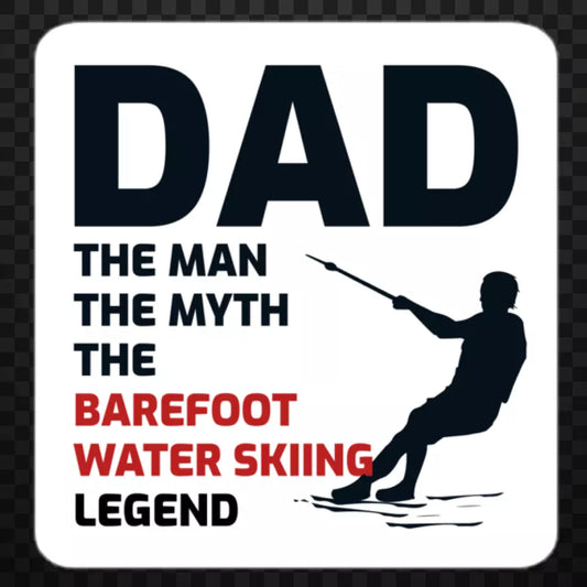 Foot Skiing Waterskiing Bare Feet Stickers 