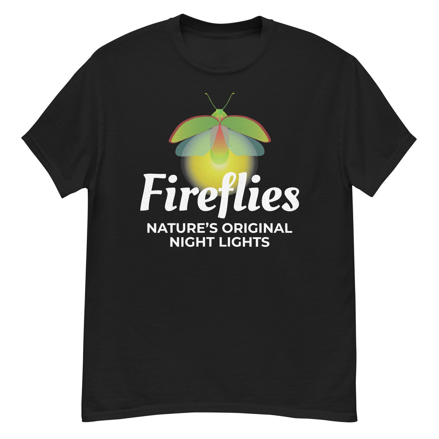 T-shirt with 'Fireflies: Nature’s Original Night Lights' text