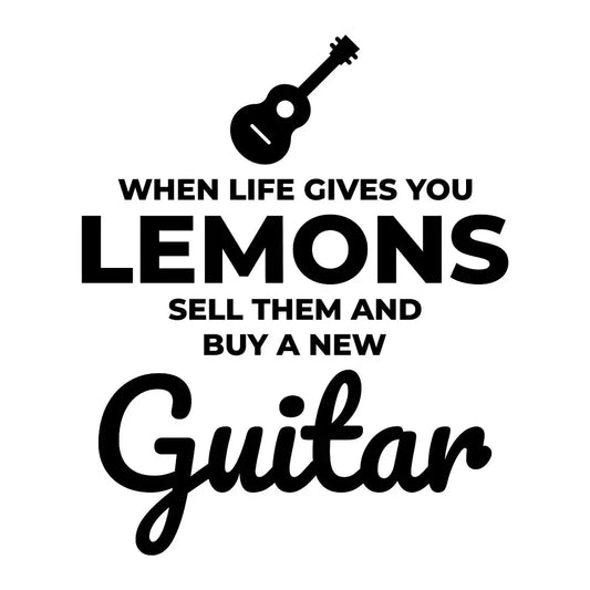 Divertida pegatina para guitarra: ¡Cambia limones por guitarras!
