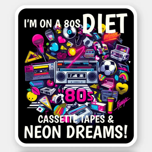 I'm on an 80s Diet Cassette Tapes Vintage 1980s Stickers