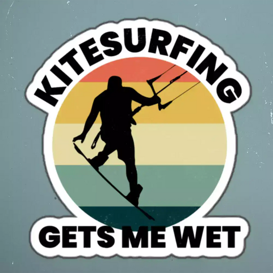Kitesurfing Kiteboarding Kitesurf Water Sports Retro Funny Stickers