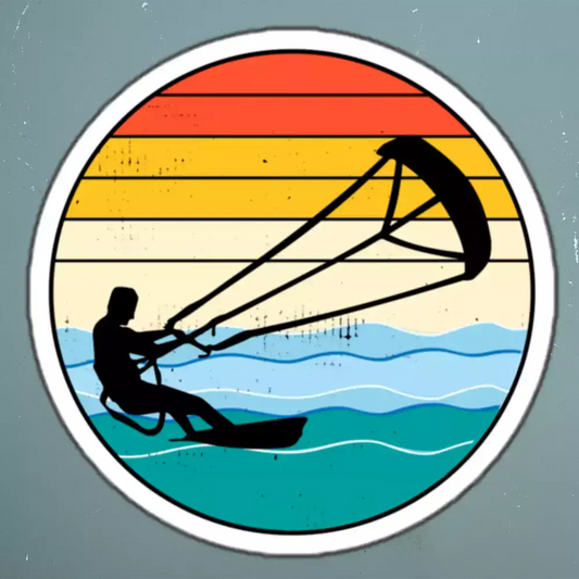 Kitesurfing Kiteboarding Kitesurf Water Sports Retro Stickers