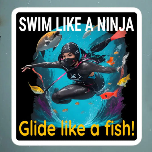 Swim Ninja Funny Sticker