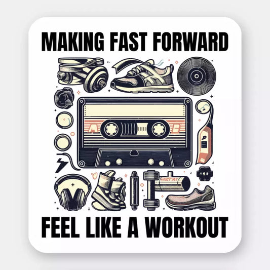 Retro 80s Workout Cassette Tape Stickers