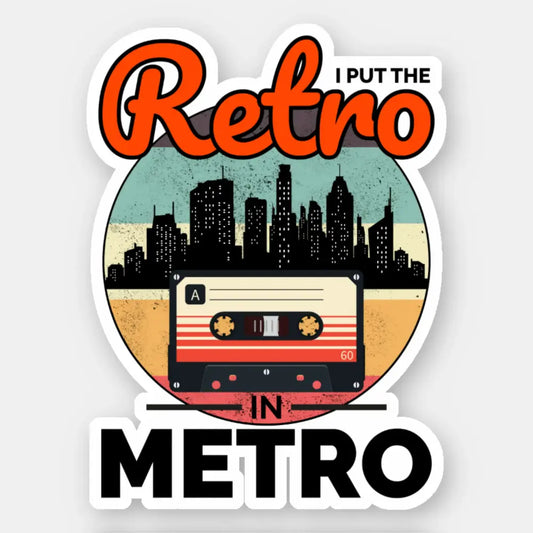Retro Meets Metro: Iconic '80s Vibes in Modern Cityscape Stickers