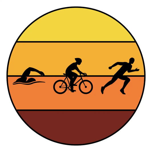 Retro Triathlon Sticker