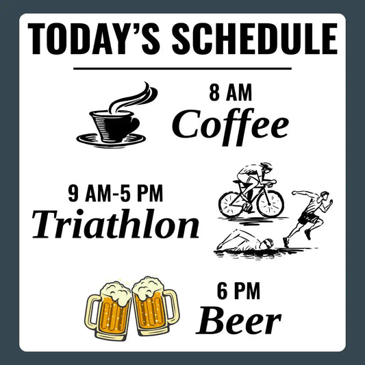 Coffee Triathlon Beer Funny Sticker