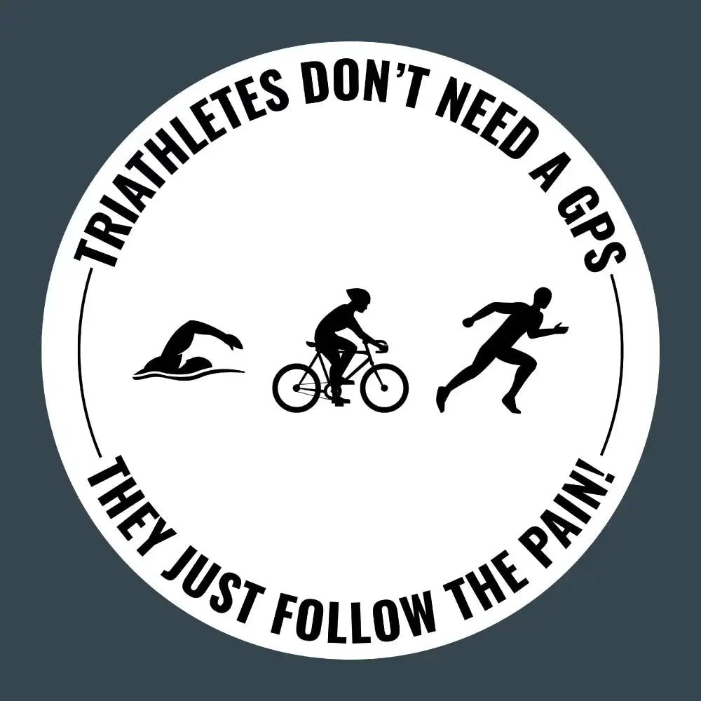 Funny Triathlon Sticker: Embrace the Pain with Triathletes