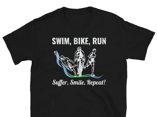 "Suffer, Smile, Repeat!" Triathlon T-Shirt