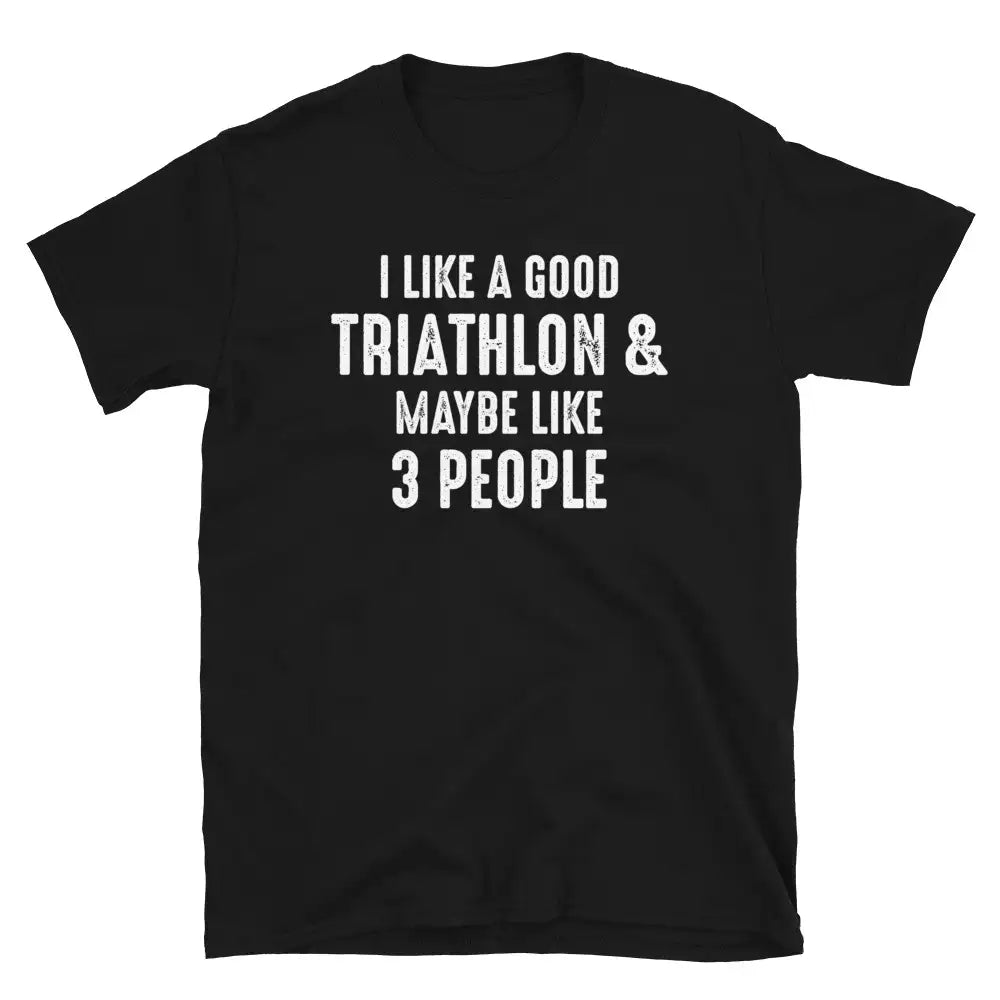 T-Shirt „Triathlon &amp; 3 Personen“ – Erleben Sie die Liebe zum Multisport und zur Freundschaft!