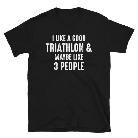 T-Shirt „Triathlon &amp; 3 Personen“ – Erleben Sie die Liebe zum Multisport und zur Freundschaft!
