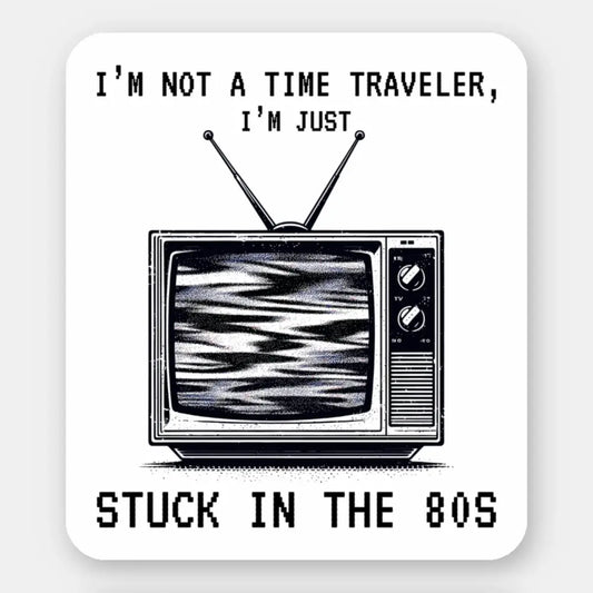 Vintage TV Screen: Nostalgic Connection to 80s Pop Culture Stickers
