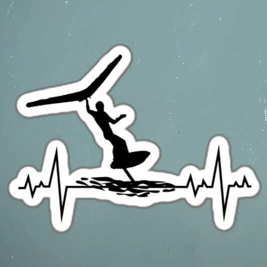 Wing foiling water sports Heartbeat Sticker