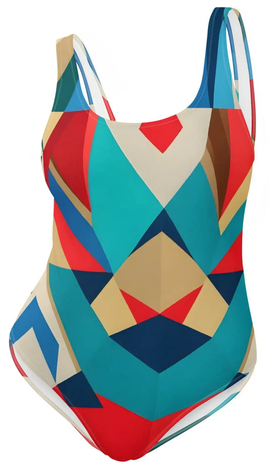 Geometric Patterns Vintage-inspired, One-Piece Swimsuit