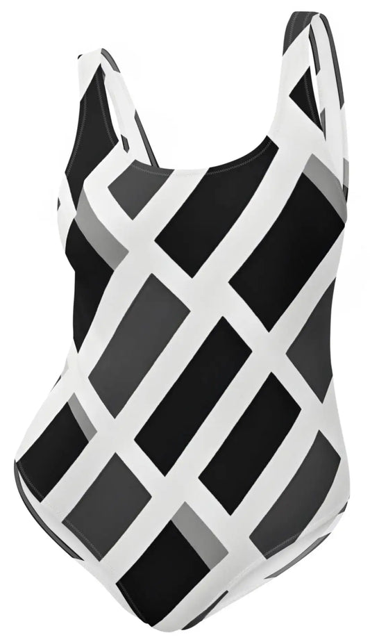 Contemporary Contrast - Graphic Triangle One-Piece Swimsuit