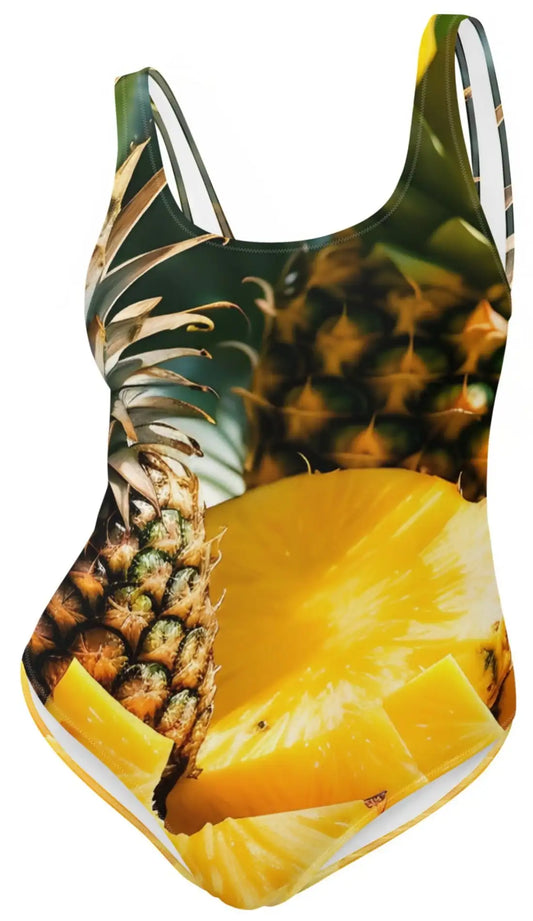 Tropical Delight: Pineapple Slice One-Piece Swimsuit