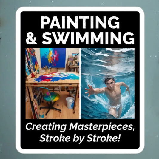 Painting and Swimming Sticker