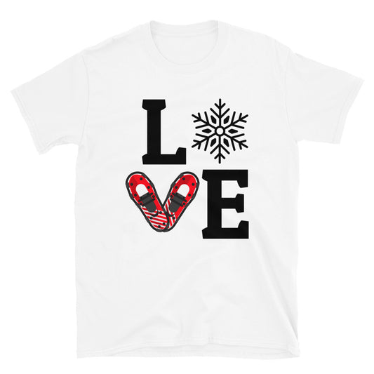 Liebe Schneeschuhwandern: Lustiges T-Shirt für Winterabenteuer-Enthusiasten