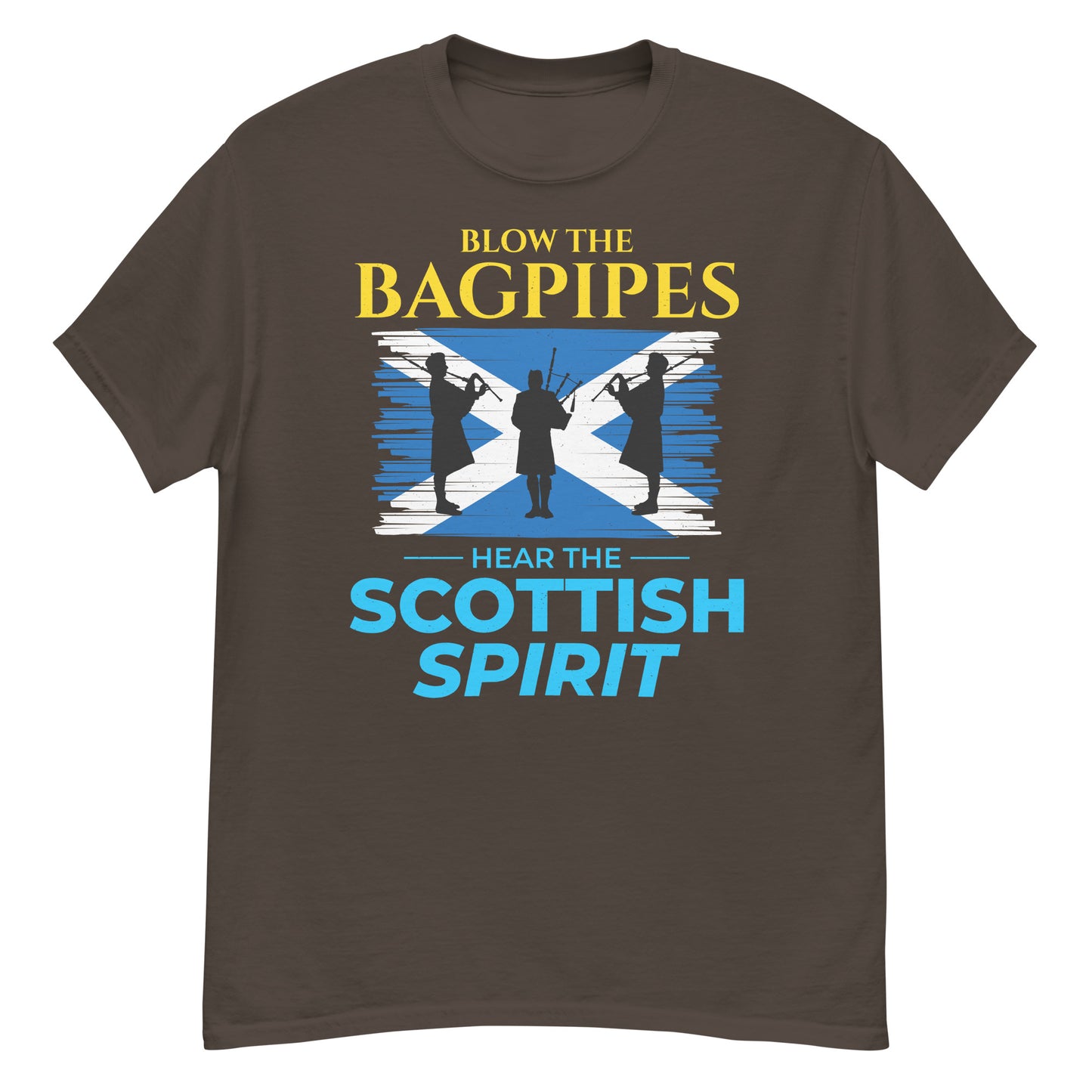 Scottish Flag Bagpipe T-Shirt - Blow the Bagpipes, Hear the Scottish Spirit