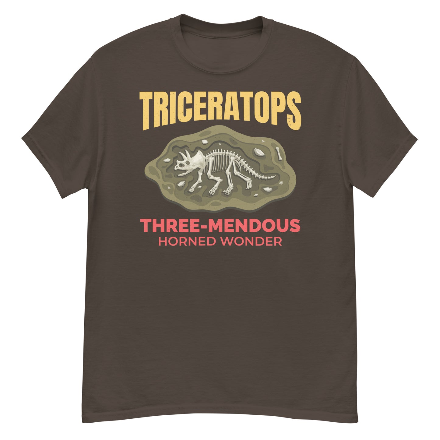 Paleontologist T-Shirt: "Triceratops - The Three-mendous Horned Wonder"