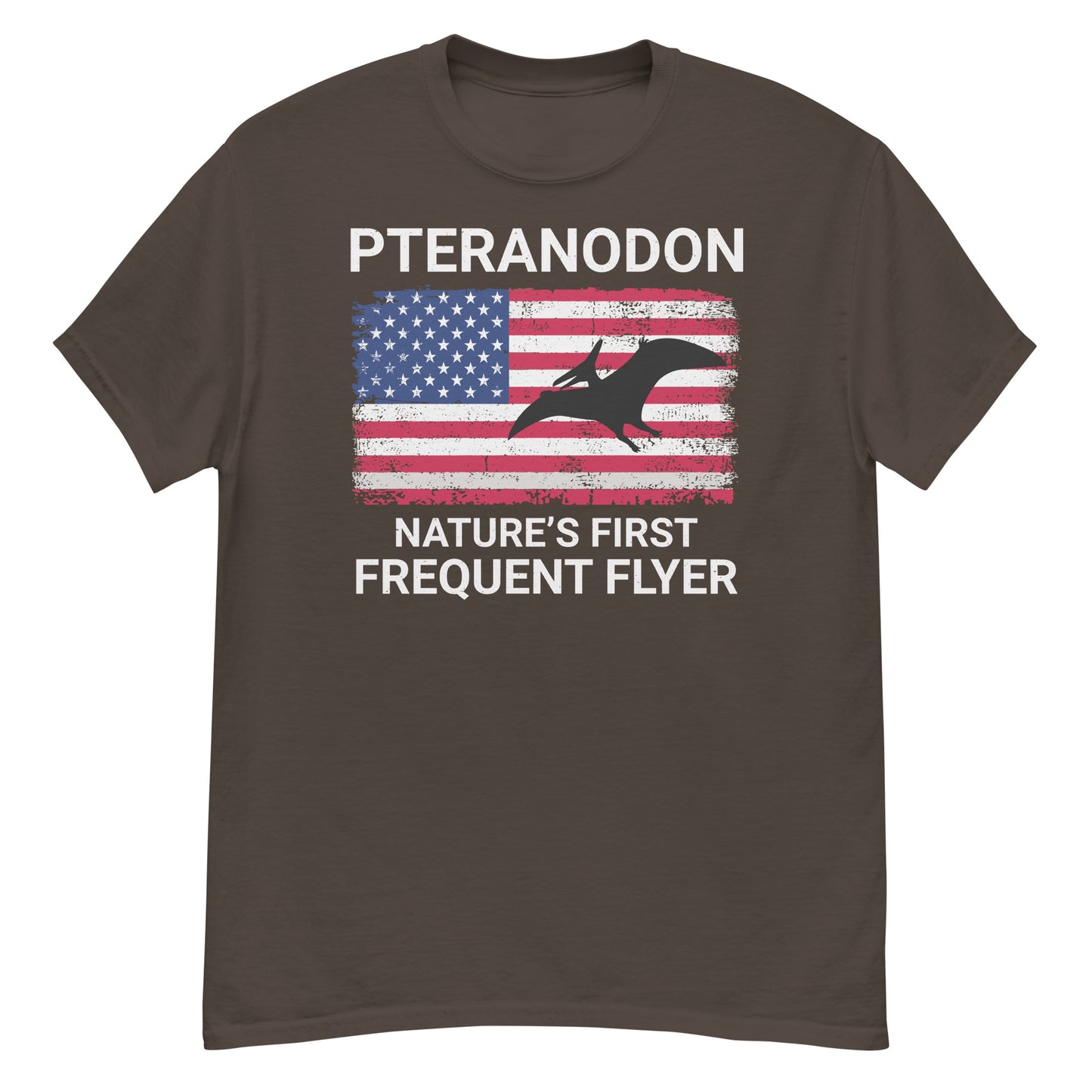 American Flag Dinosaur T-Shirt: Pteranodon - Nature's First Frequent Flyer