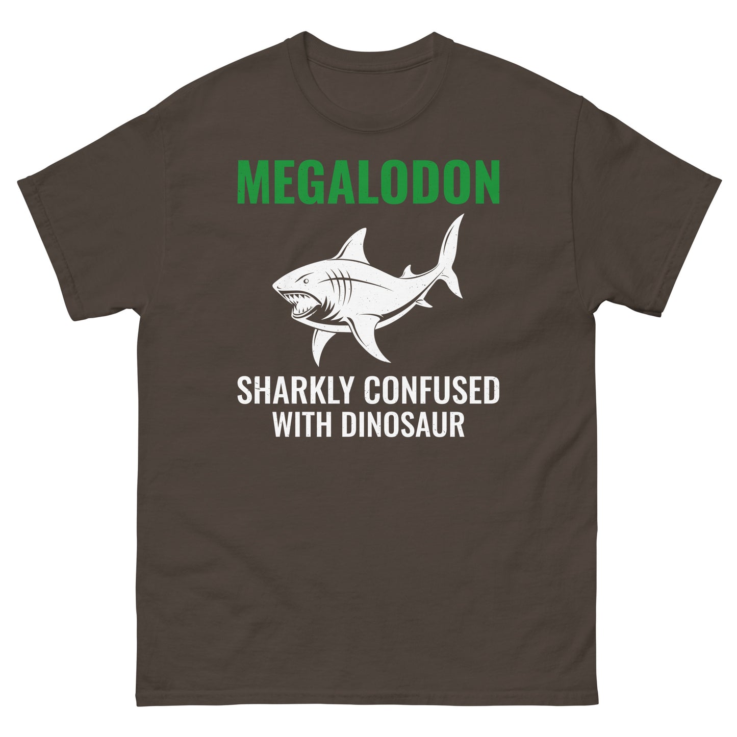 Camiseta de Megalodon: Sharkly confundido con dinosaurios