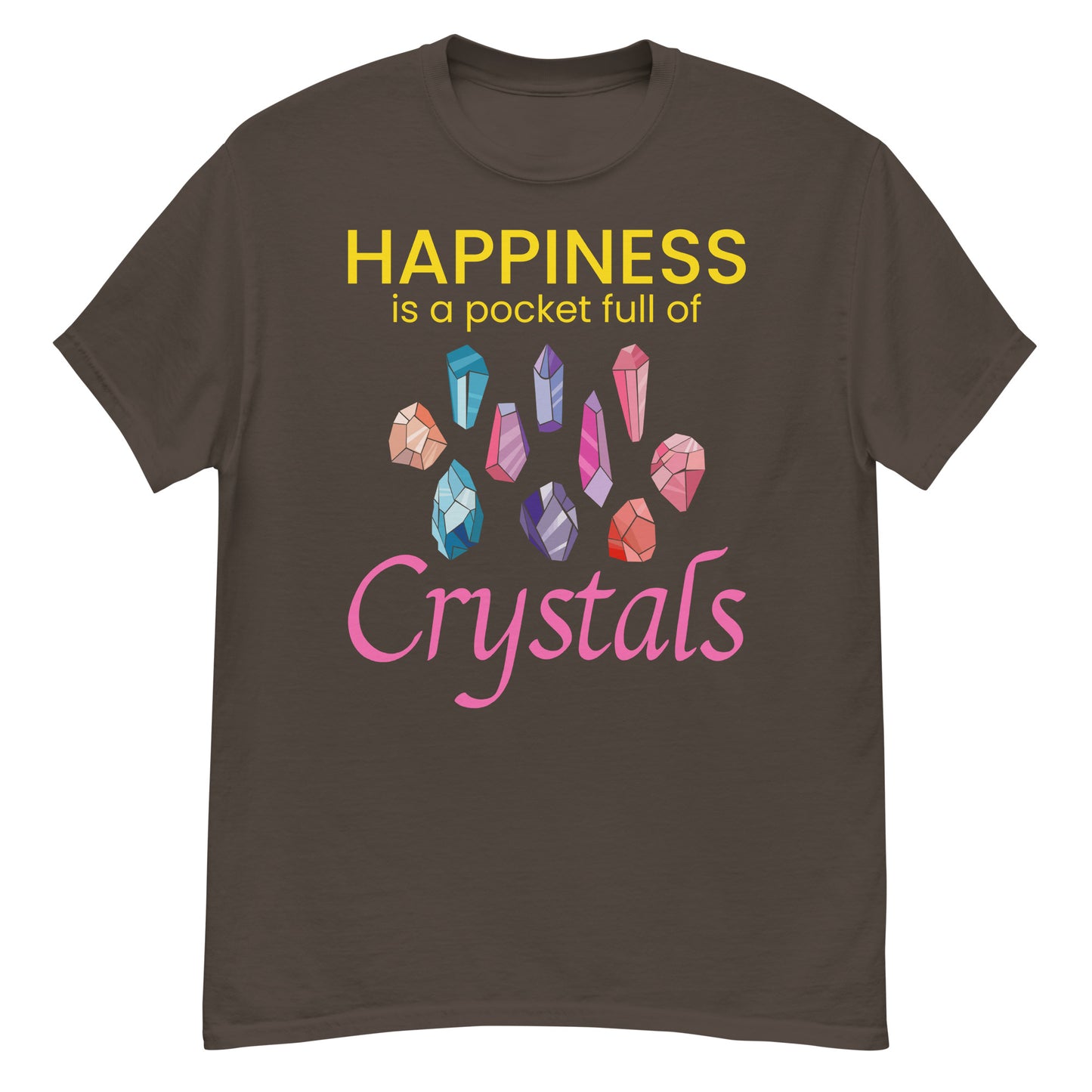 Camiseta La felicidad es un bolsillo lleno de cristales para coleccionistas de minerales