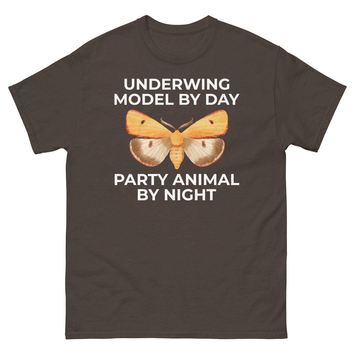 Moth T-Shirt: Underwing Model by Day, Party Animal by Night