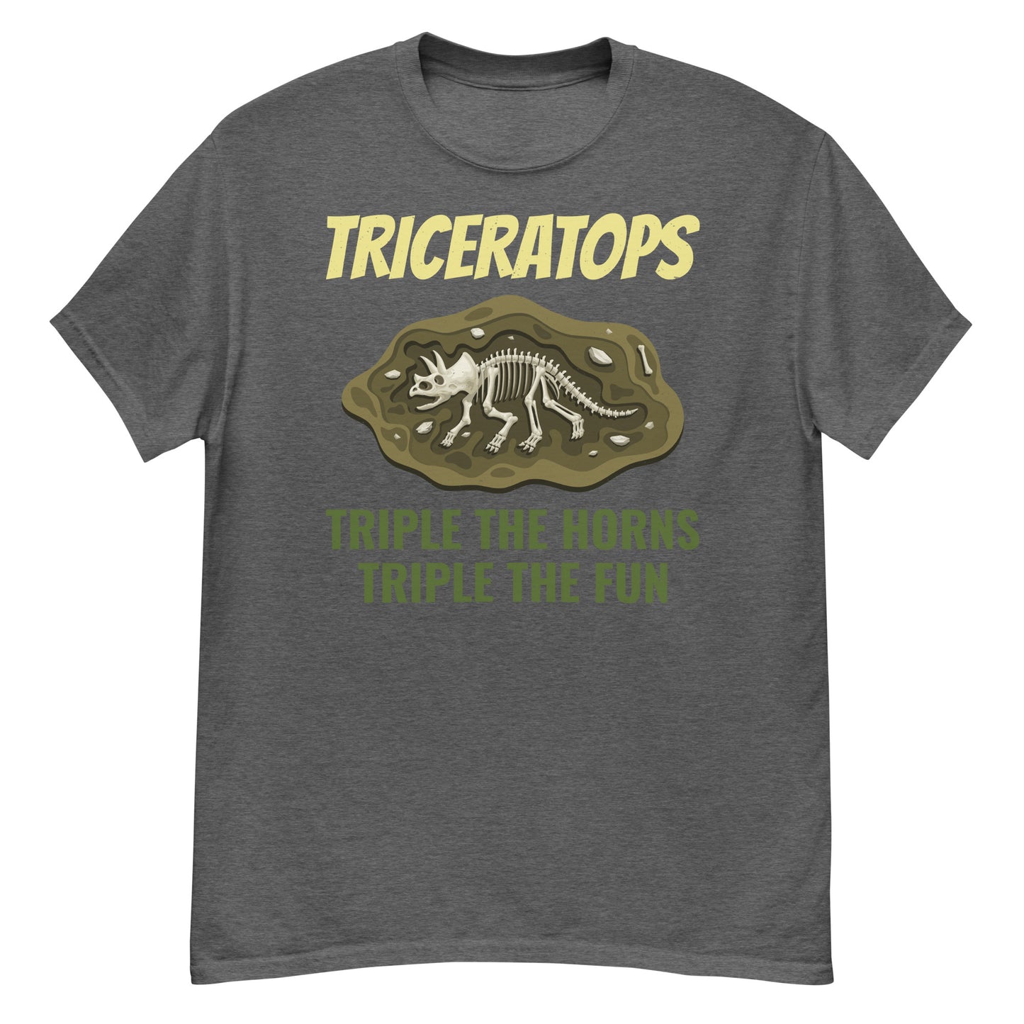 Paläontologe T-Shirt: Triceratops - Dreifache Hörner, dreifacher Spaß