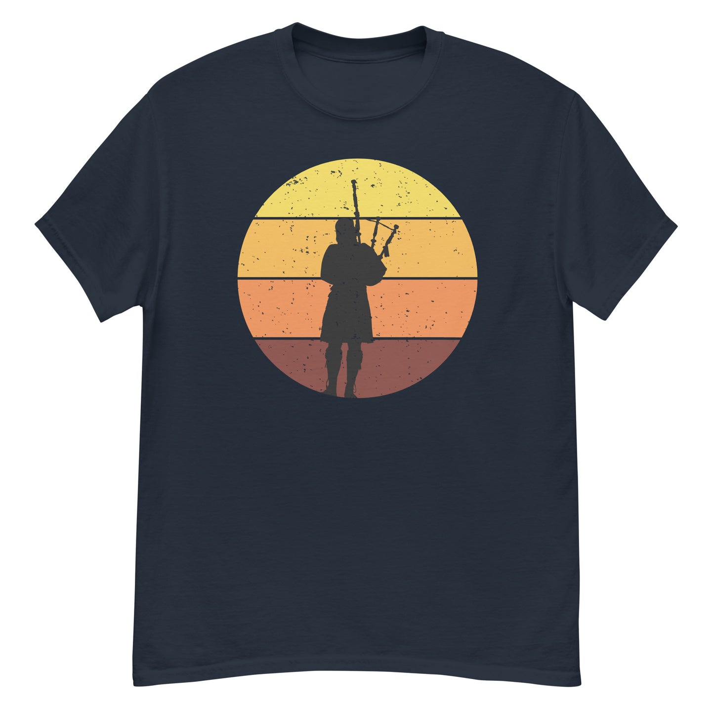 Vintage-Inspired Bagpipe T-Shirt - Retro Bagpiper Design