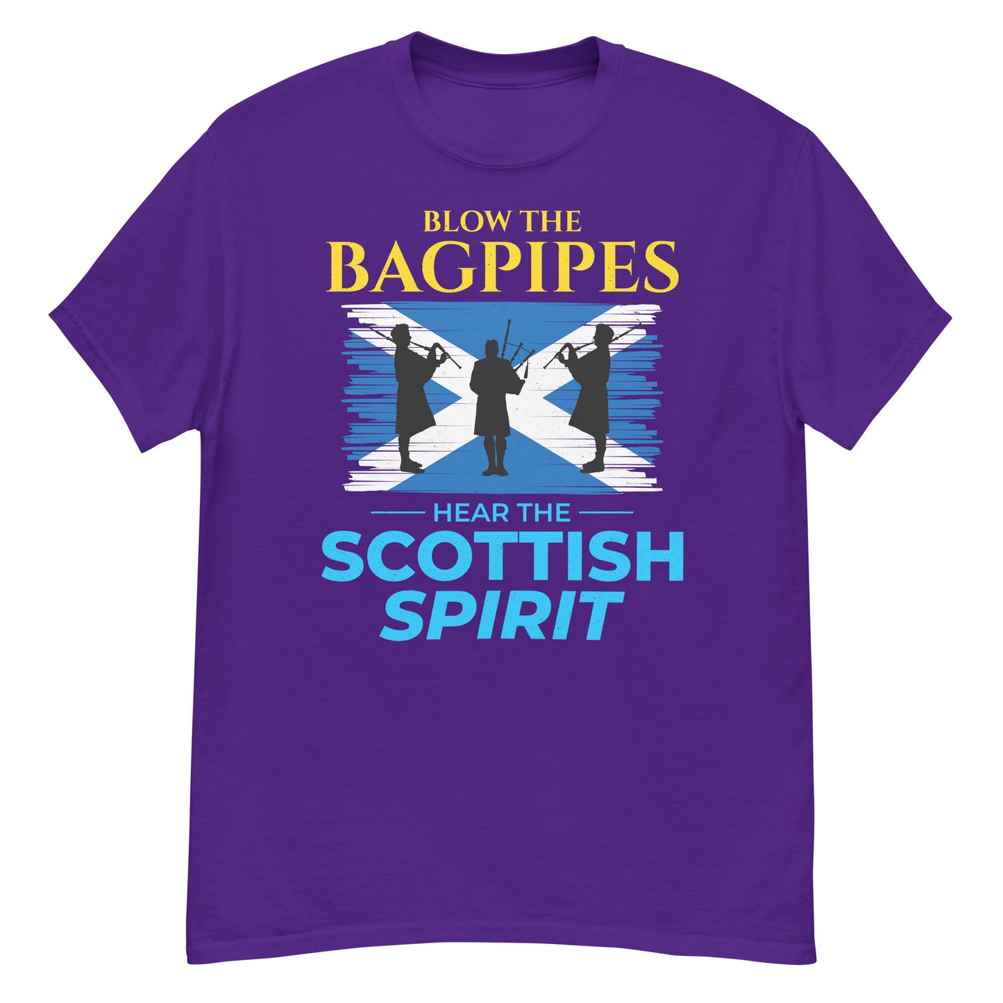 Scottish Flag Bagpipe T-Shirt - Blow the Bagpipes, Hear the Scottish Spirit