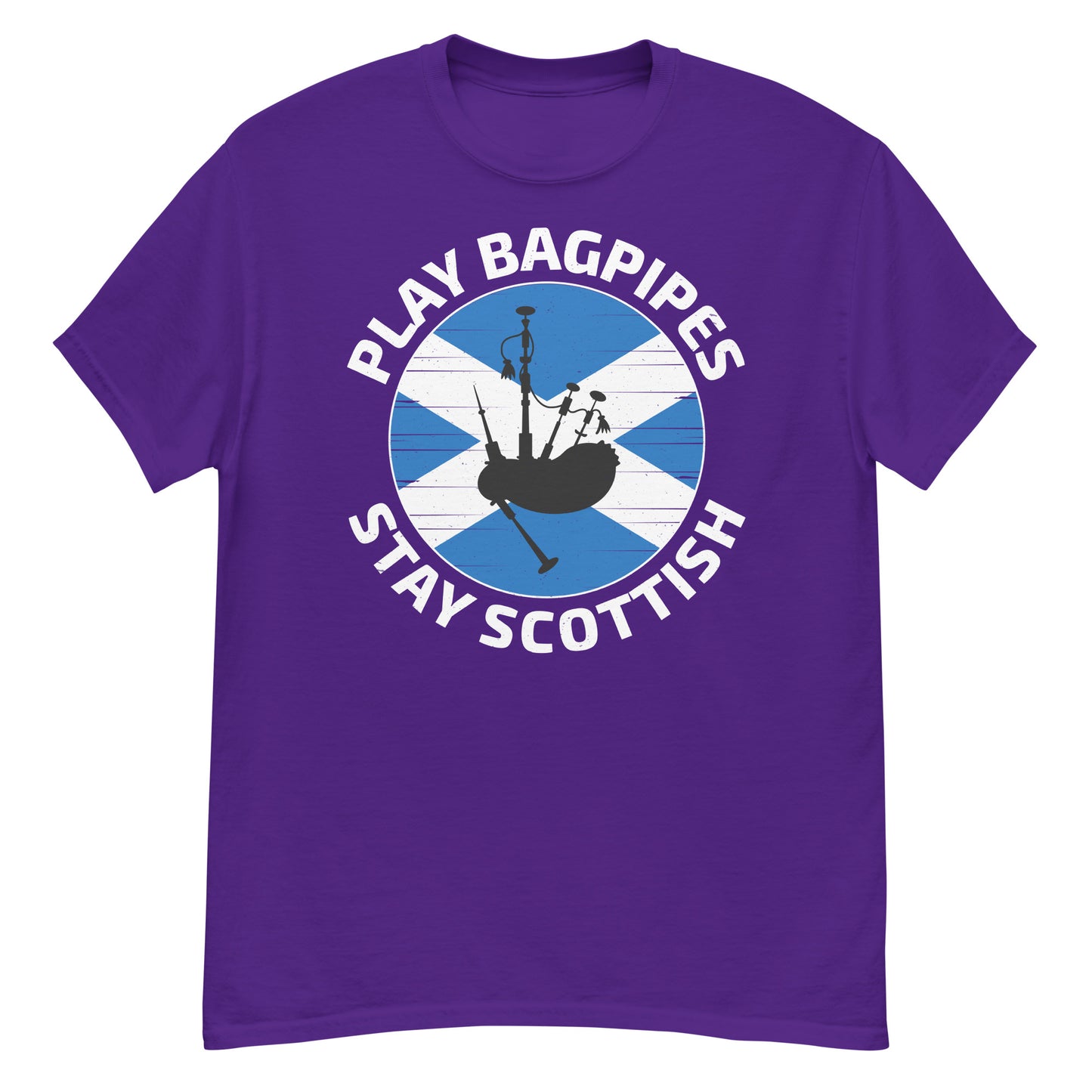 Scottish Flag Bagpipe T-Shirt: Play Bagpipes, Stay Scottish