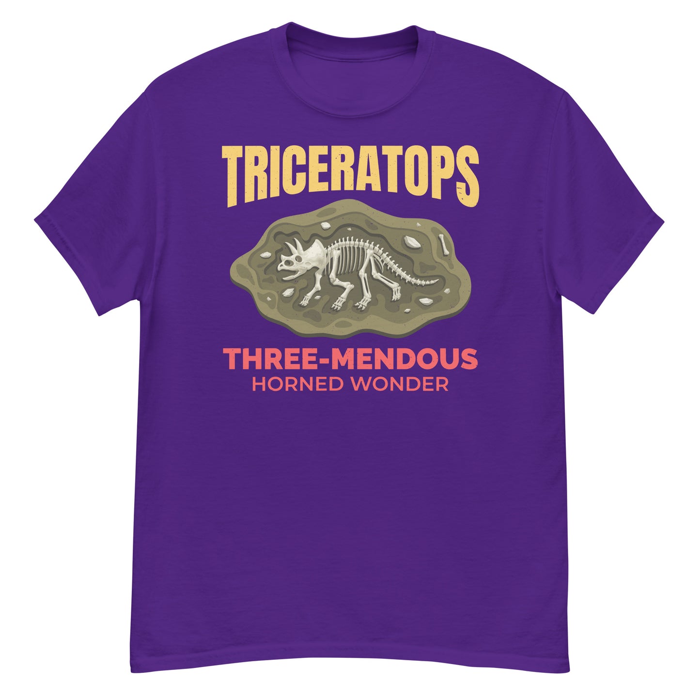 Paleontologist T-Shirt: "Triceratops - The Three-mendous Horned Wonder"