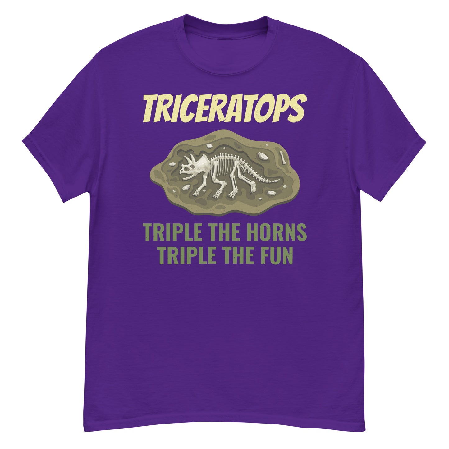 Paläontologe T-Shirt: Triceratops - Dreifache Hörner, dreifacher Spaß