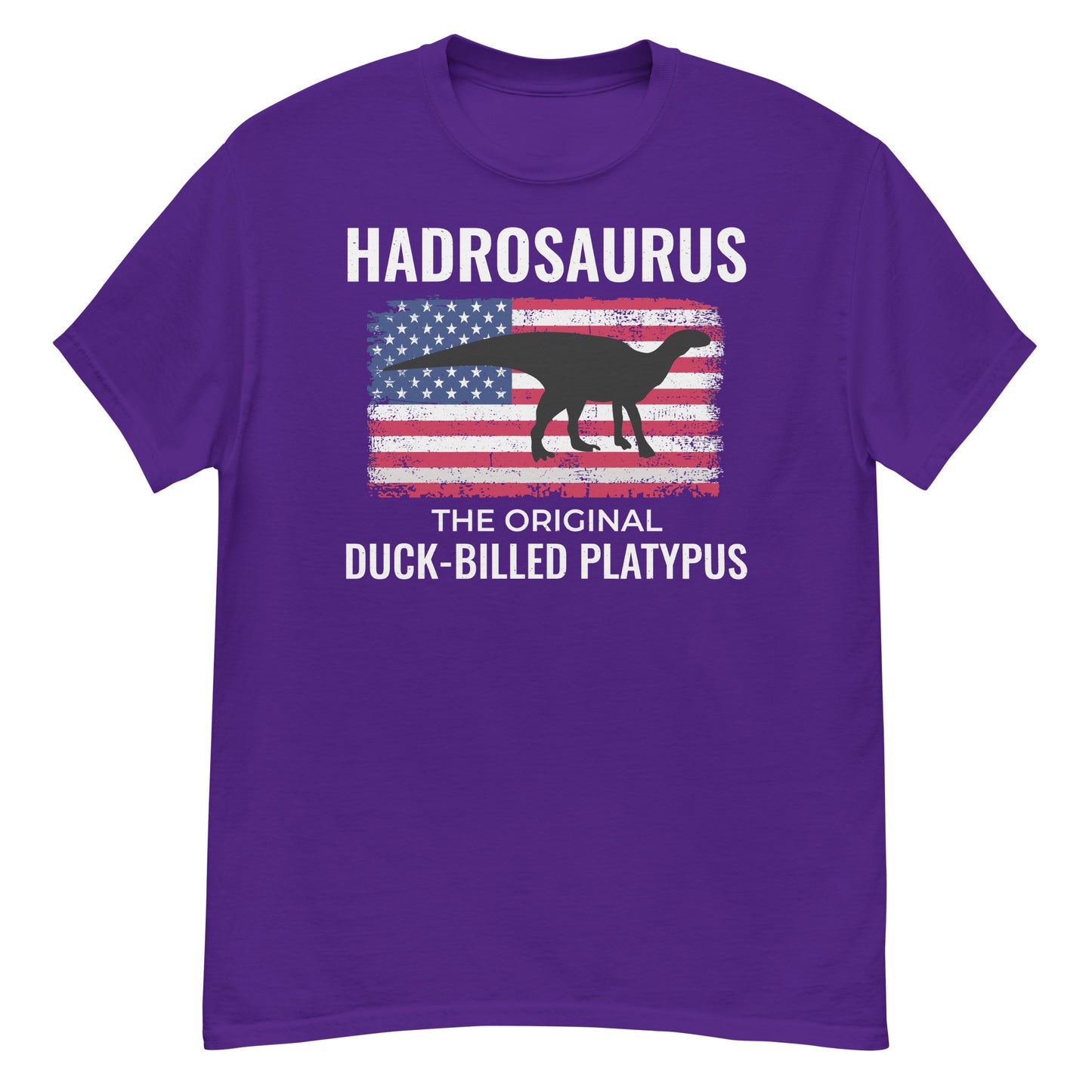 Dinosaurier-T-Shirt mit amerikanischer Flagge: Hadrosaurus – das ursprüngliche Schnabeltier