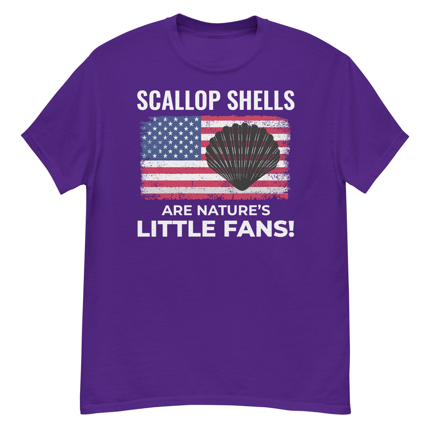 American Flag Seashell Collector T-Shirt: Scallop Shells – Nature's Little Fans!