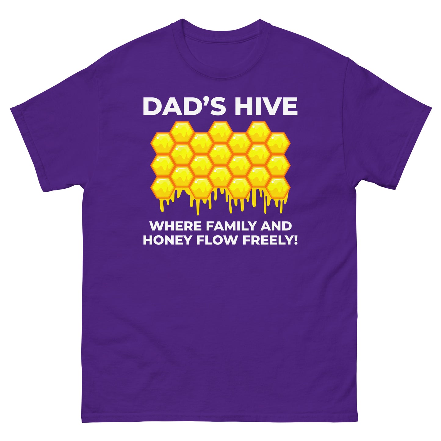 Honeybee Lover T-Shirt: Dad’s Hive – Where Family and Honey Flow Freely