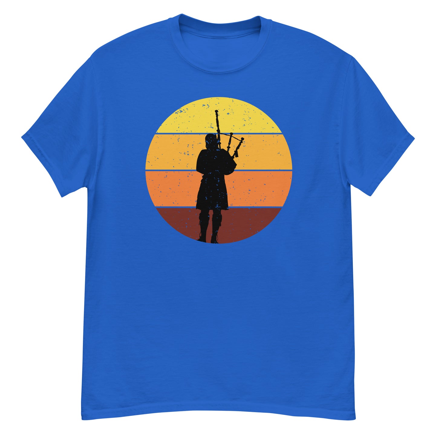 Vintage-Inspired Bagpipe T-Shirt - Retro Bagpiper Design