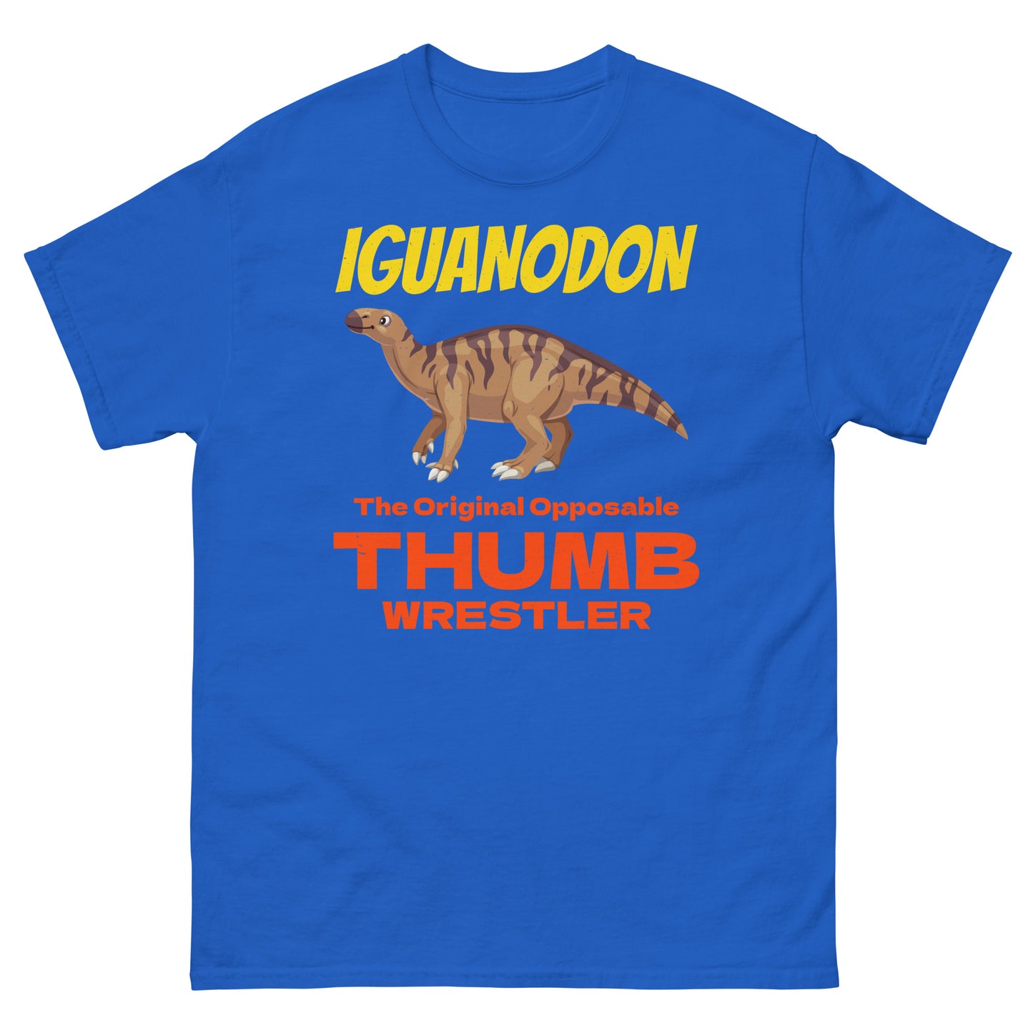 Paleontologist T-Shirt: Iguanodon - The Original Opposable Thumb Wrestler