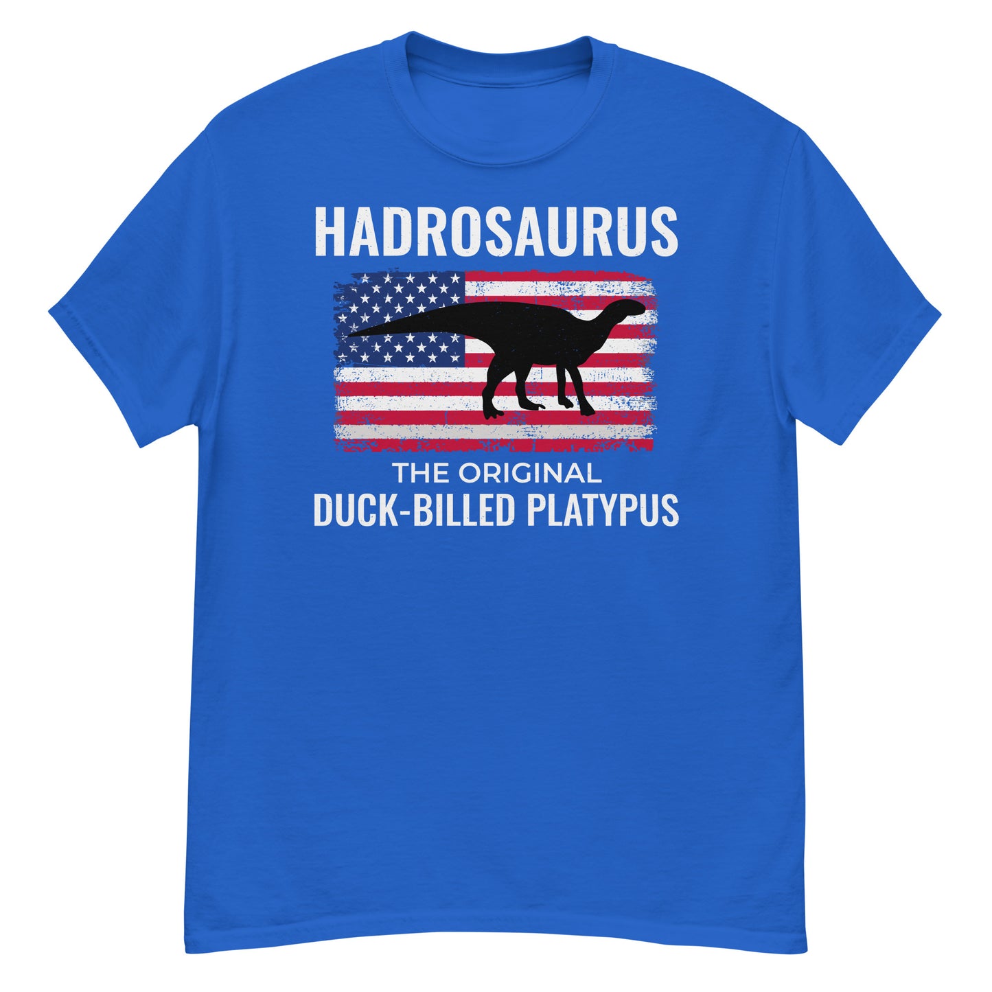 American Flag Dinosaur T-Shirt: Hadrosaurus - The Original Duck-Billed Platypus