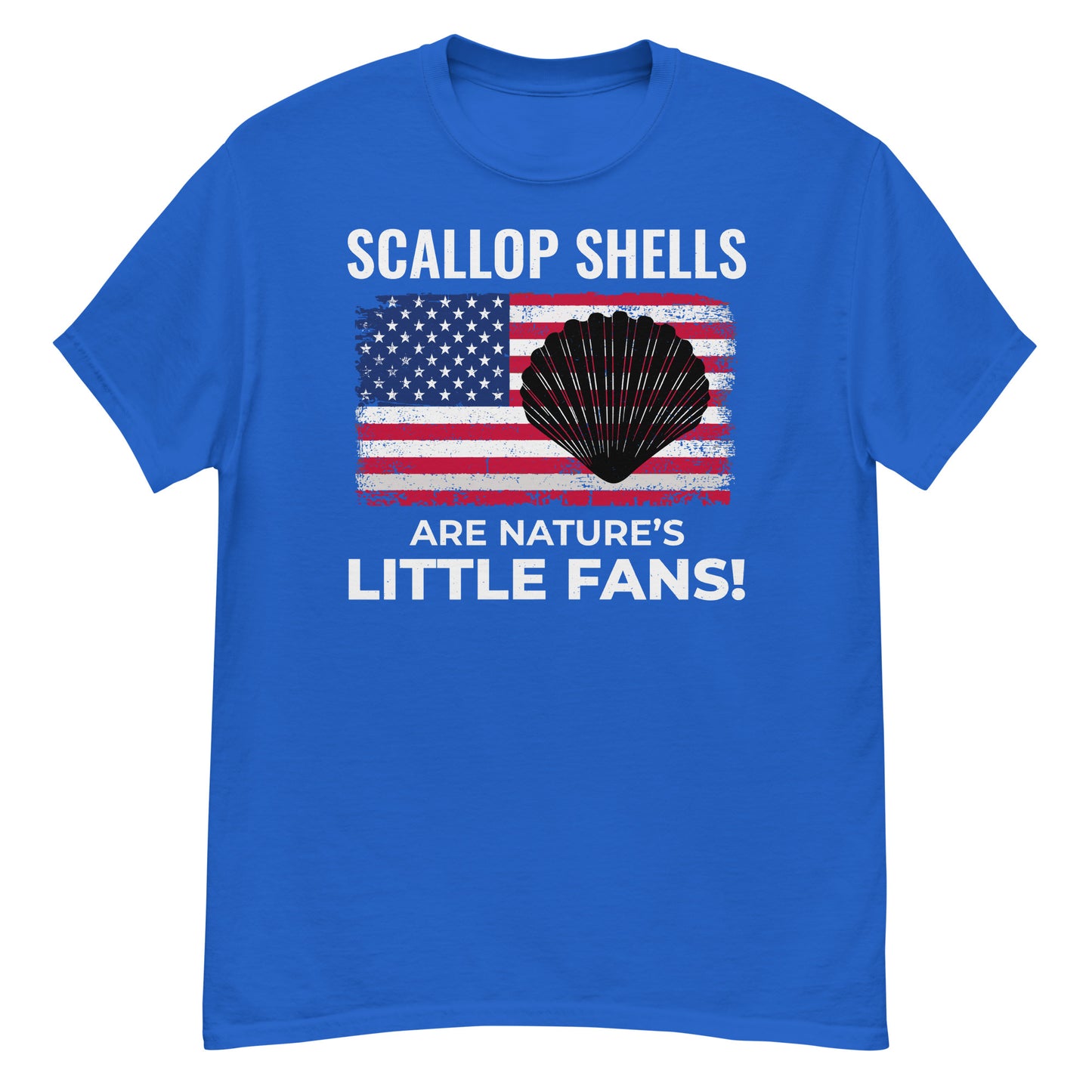 American Flag Seashell Collector T-Shirt: Scallop Shells – Nature's Little Fans!